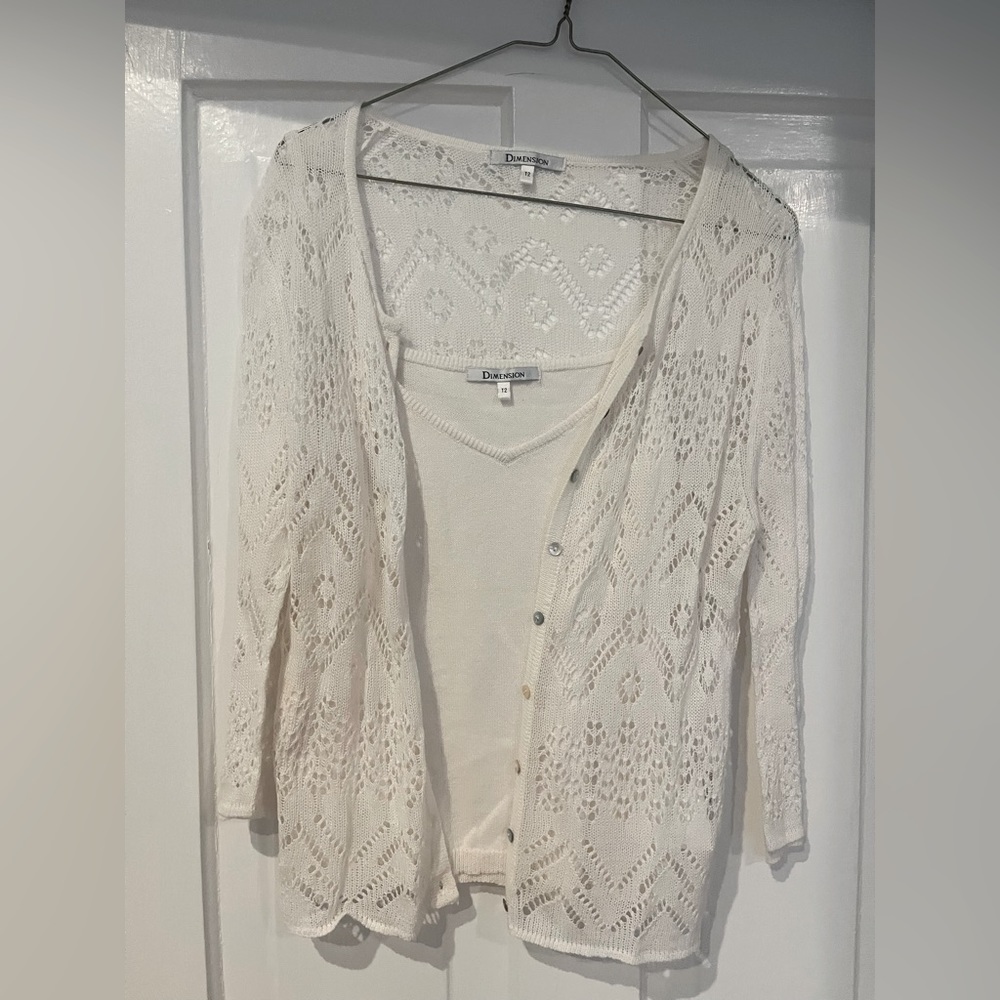 Dimension tank and crochet shrug  set